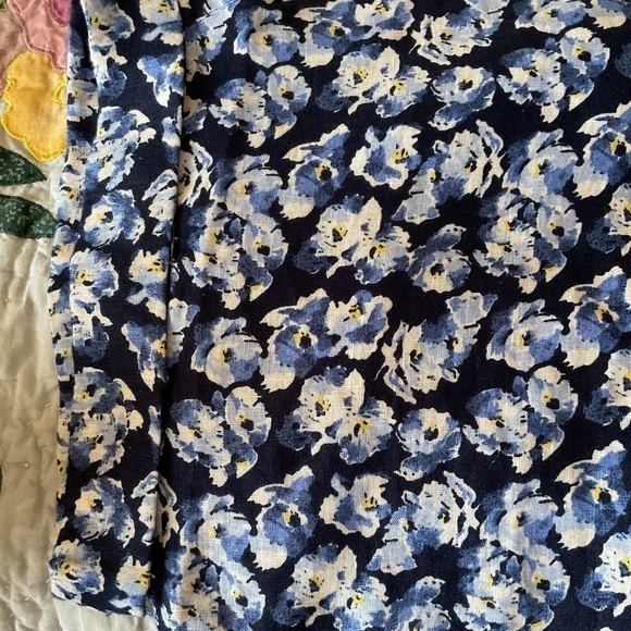 NWT POLO RALPH LAUREN BLUE MULTI FLORAL LINEN CUFFED DOLMAN SLEEVE BUTTON DOWN - Picture 13 of 15